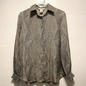 Vintage Paolo Santini Psychedelic 100% Silk Button Up Shirt (Size 6)